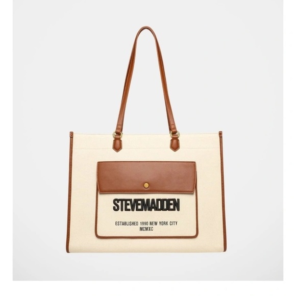 Steve Madden Handbags - Steve Madden BENCE Cognac/Bone Tote NWT